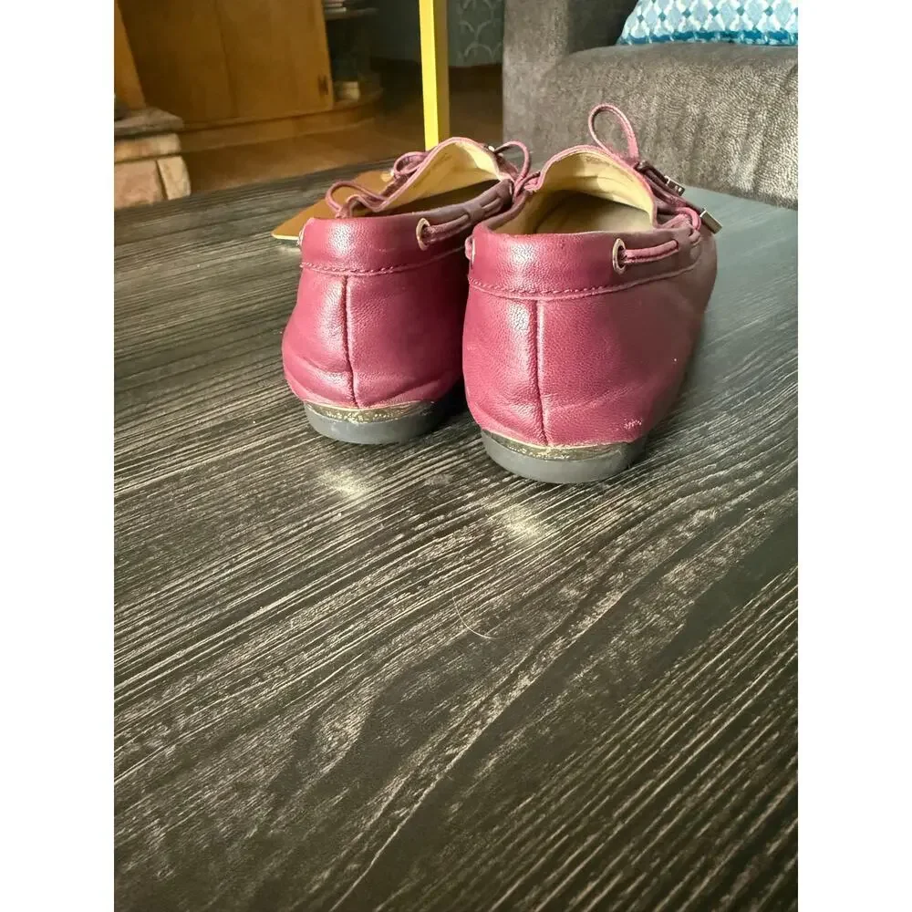 Michael Kors Sutton Moc Dark Berry Leather Flat Loafers Sz. 7.5